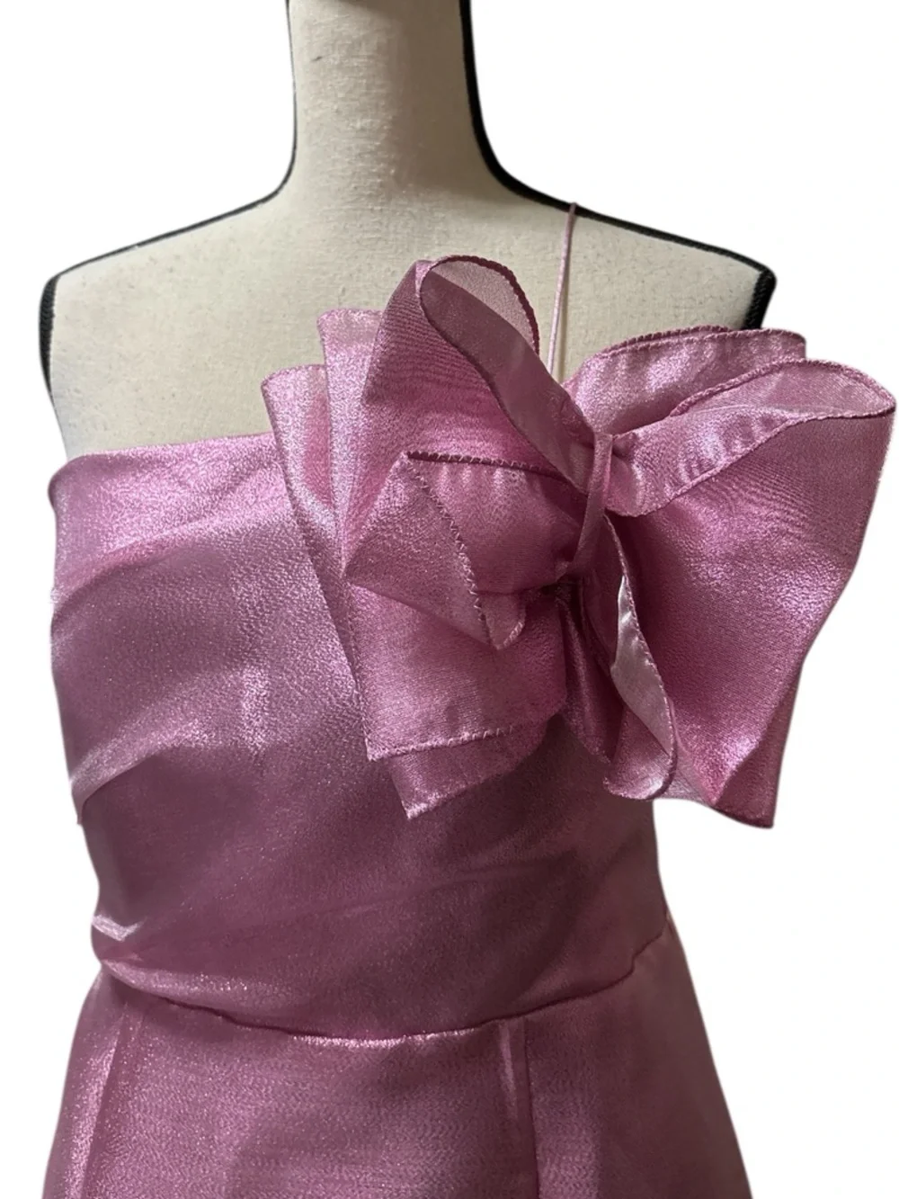 Hutch Metallic Corsage Bow Mini Dress in Pink / Rose Sz 6 - BNWT - Barbiecore